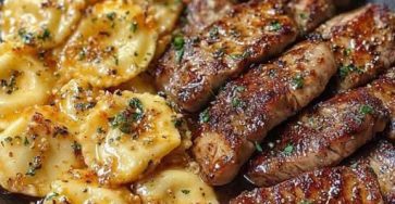 One-Skillet Garlic Butter Steak & Cheese Ravioli