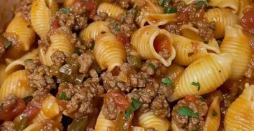 Pasta Shells with Ground Beef