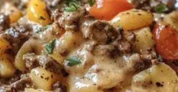 Crockpot Cheesesteak Potato Casserole