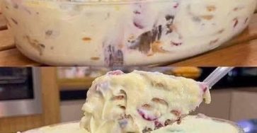 Strawberry Biscuit Cream Pudding