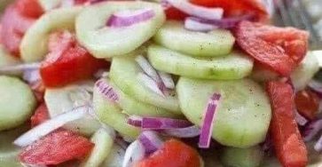Marinated Cucumbers Onions and Tomatoes