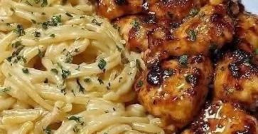 Lemon Garlic Butter Chicken with Creamy Parmesan Pasta